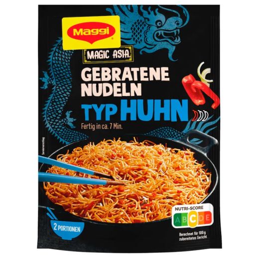 Maggi gebratene Nudeln mit Huhn