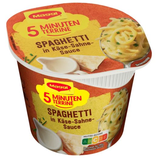 Maggi 5 Minuten Terrine Spaghetti in Käse-Sahne-Sauce