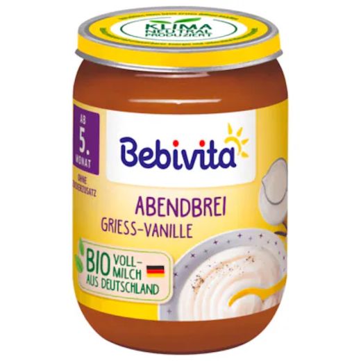 Bebivita Babybrei Bio Abendbrei Griess-Vanille